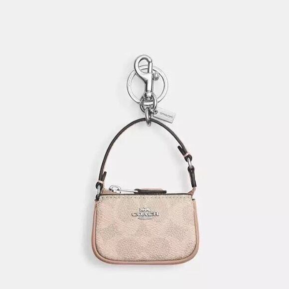 NWT Coach Mini Nolita Bag Charm In Signature Canvas CX067